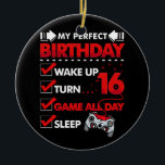 16 jaar oude gamer Boy 16th Perfect Birthday Gamin Keramisch Ornament<br><div class="desc">16 jaar oude gamer Gift Boy Teen 16th Perfect Birthday Gaming</div>