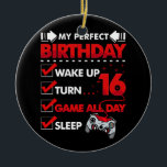 16 jaar oude gamer Boy 16th Perfect Birthday Gamin Keramisch Ornament<br><div class="desc">16 jaar oude gamer Gift Boy Teen 16th Perfect Birthday Gaming</div>