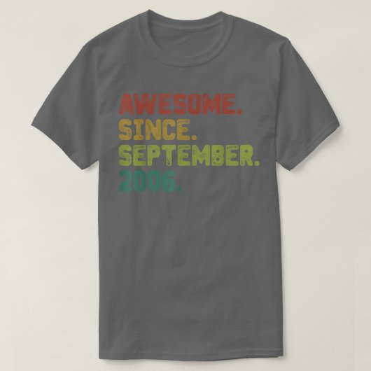 16 jaar oude geschenken Geweldige sinds september  T-shirt (Design voorkant)