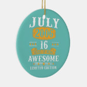 16 jaar oude geschenken Vintage juli 2006 16e verj Keramisch Ornament (Rechts)