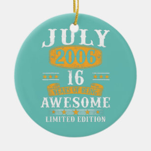 16 jaar oude geschenken Vintage juli 2006 16e verj Keramisch Ornament