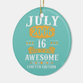 16 jaar oude geschenken Vintage juli 2006 16e verj Keramisch Ornament (Links)