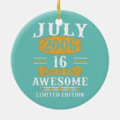 16 jaar oude geschenken Vintage juli 2006 16e verj Keramisch Ornament (Achterkant)