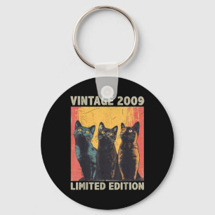 16 Jaar Oude Gift Retro Vintage 2009 Kattenliefheb Sleutelhanger
