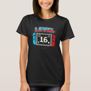 16 jaar oude videogames gameniveau 16 zaterdag t-shirt