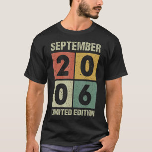 16 jaar Oude Vintage september 2006 16e verjaardag T-shirt