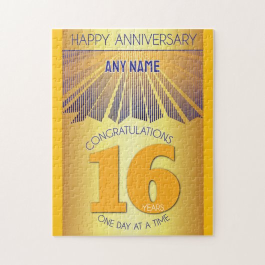 16 Jaar | Persoonlijk AA 12 Stappen Jubileum Legpuzzel (Verticaal)