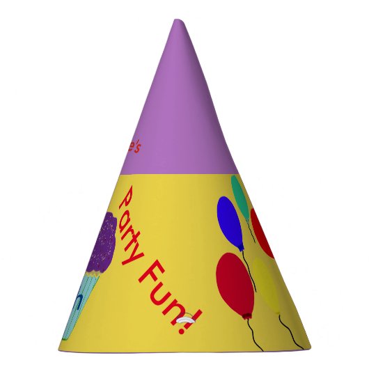 16 jaar Pet Paarse Cupcake Bewerken elke leeftijd Feesthoedjes (Rechts)