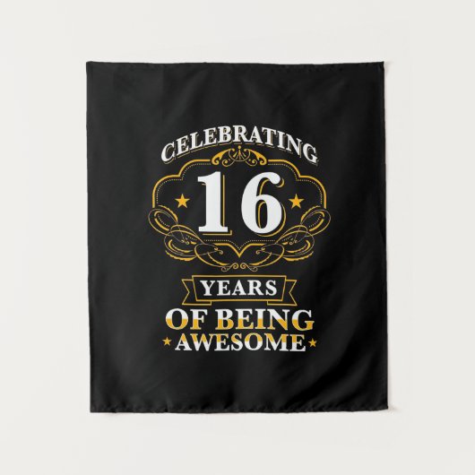 16 jaar vieren dat we geweldig zijn wandkleed (Voorkant)