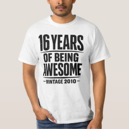 16 Jaar Wezenlijk Coole Vintage 2010 Verjaardag T-shirt