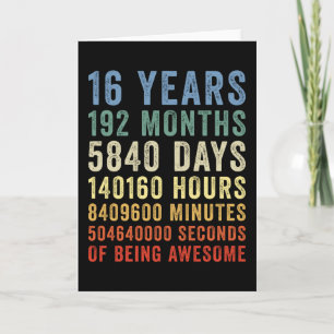16 Jaar Wezenlijk Geweldig Verjaardagsfeest Kaart
