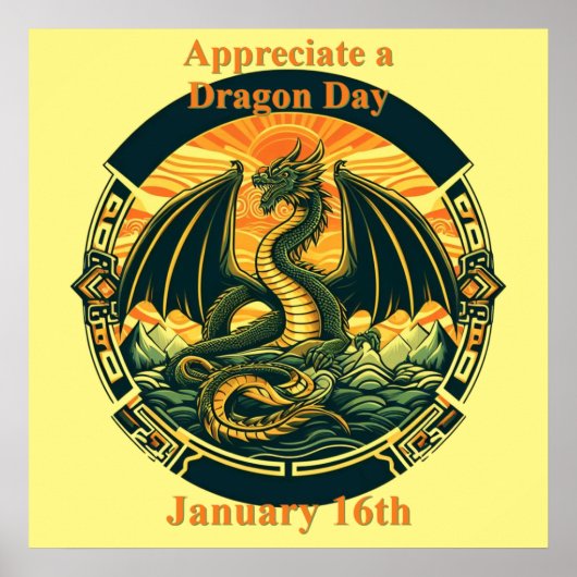 16 jan - Waardeer een Drakendag Poster (Voorkant)