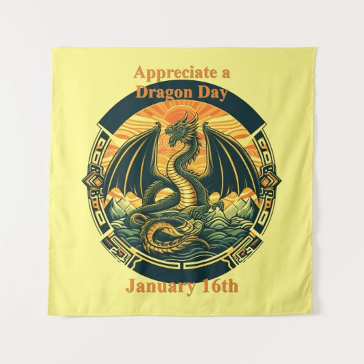16 jan - Waardeer een Drakendag Wandkleed (Voorkant)