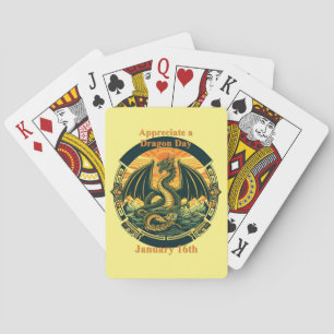 16 januari - Waardeer Een Draak Dag Pokerkaarten