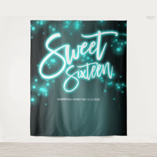 16-jarige Colorful Neon Glow Dark-achtergrond Wandkleed (Voorkant)