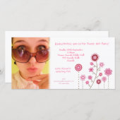 16-jarige fotokaart Sjabloon Sweet 16 (Voorkant / Achterkant)