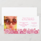 16-jarige fotokaart Sjabloon Sweet 16 (Voorkant / Achterkant)