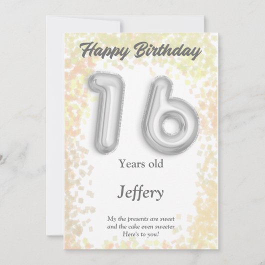 16-jarige Happy Birthday-kaart (Voorkant)