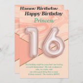 16-jarige meisjes Happy Birthday-kaart (Voorkant / Achterkant)