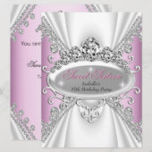 16-jarige prinses Pink Diamonds groot Kaart (Voorkant / Achterkant)