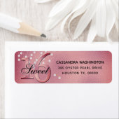 16-jarige roze Folie en parels Etiket (Insitu)