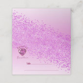 16-jarige roze glitter & roze gem plaatskaartje (Buitenkant ongevouwen)