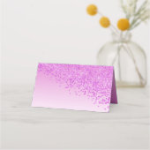 16-jarige roze glitter & roze gem plaatskaartje (Achterkant)