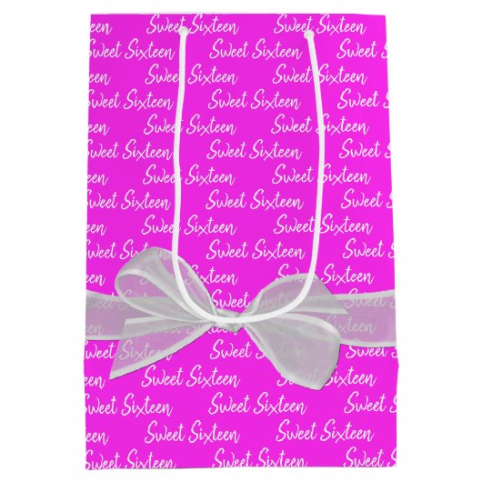 16-jarige roze zweet medium cadeauzakje (Achterkant)