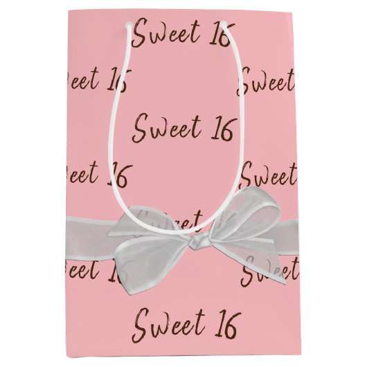 16-jarige roze zweet medium cadeauzakje (Voorkant)