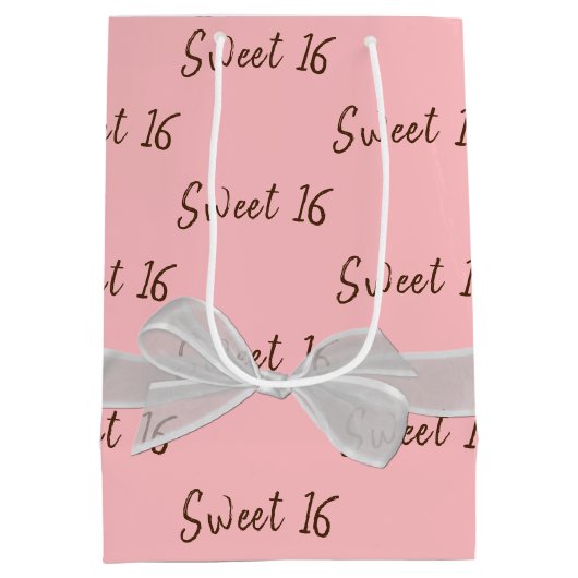 16-jarige roze zweet medium cadeauzakje (Achterkant)