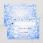 16-jarige RSVP Blue Glitter Lights Kaartje (Voorkant / Achterkant)