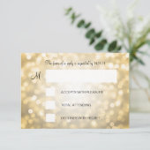 16-jarige RSVP Gold Glitter Lights Kaartje (Staand voorkant)