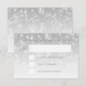 16-jarige RSVP Silver Bokeh Sparkle Lights Kaartje (Voorkant / Achterkant)