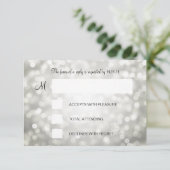 16-jarige RSVP Silver Glitter Lights Kaartje (Staand voorkant)
