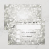 16-jarige RSVP Silver Glitter Lights Kaartje (Voorkant / Achterkant)