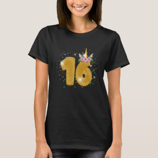 16-jarige Tiener meisjes 16e verjaardag Unicorn Pa T-shirt