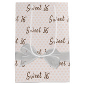 16-jarige zweet op harten medium cadeauzakje (Achterkant)