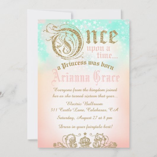 16 keer op een tijd prinses Zee schuim Kaart (Achterkant)