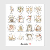 16 kerst op maat gesneden vinyl Stickers (Vel)