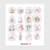 16 kerst op maat gesneden vinyl Stickers (Vel)