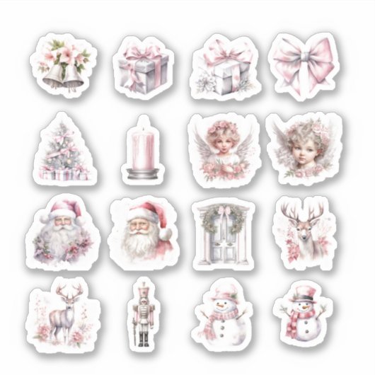16 kerst op maat gesneden vinyl Stickers (Voorkant)