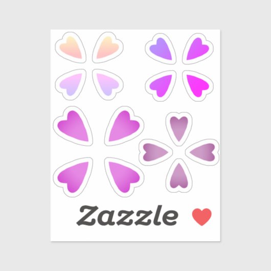 16 kleine hartjes sticker (Vel)