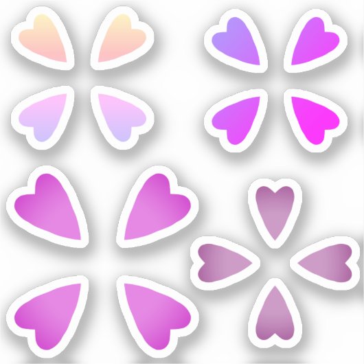 16 kleine hartjes sticker (Voorkant)