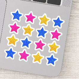 +16 Kleurrijke Elegante Glitter Blauwe Roze Gouden Sticker