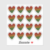 16 Kwanzaa Juneteenth Red Black Green Paint Hearts Sticker (Vel)