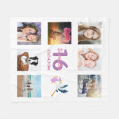 16 lichtcollage wit meisje fleece deken (Voorkant (Horizontaal))