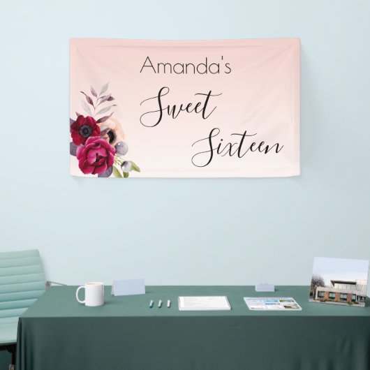 16 lichtroze roze roze roze roodbruin spandoek (Beurs)