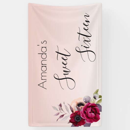16 lichtroze roze roze roze roodbruin spandoek (Verticaal)