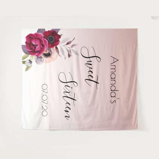 16 lichtroze roze roze roze roodbruin wandkleed (Voorkant (horizontaal))