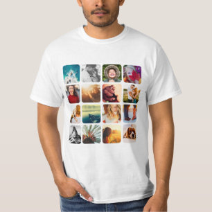 16 Lijst Rond raster Rond foto-sjabloon vierkant r T-shirt